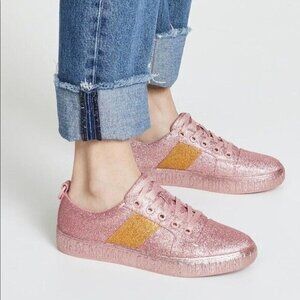 Opening Ceremony La Cienega Pink Glitter Shoes Lace-up Sneakers Women's 37/6